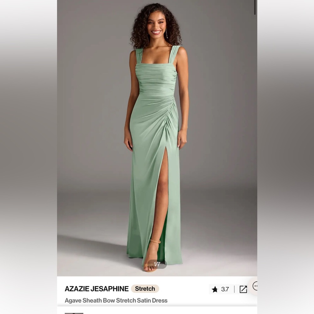 AZAZIE JESAPHINE STRETCH SATIN AGAVE